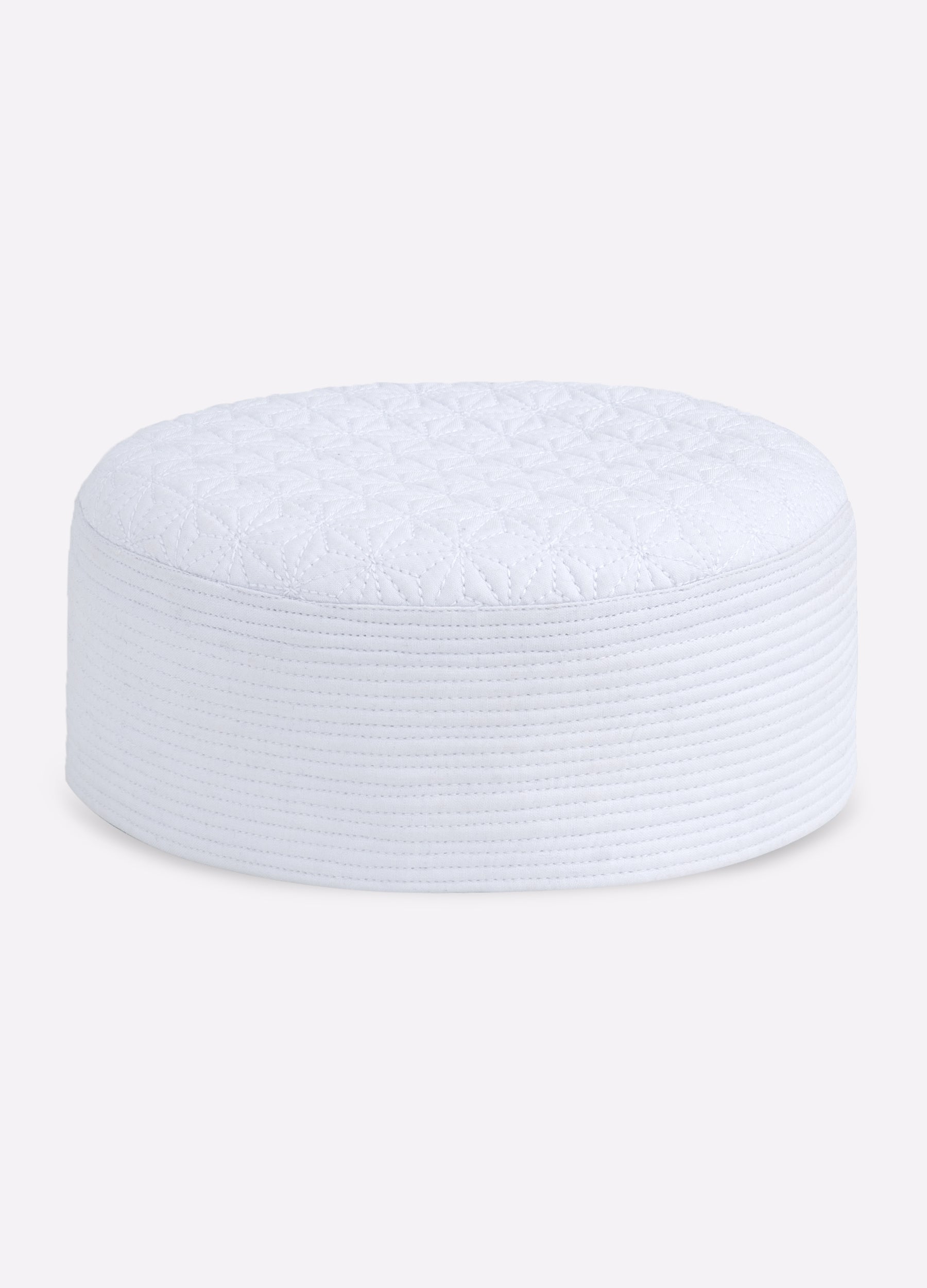 White Blended Men Cap