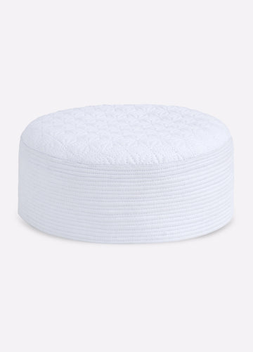 White Blended Men Cap