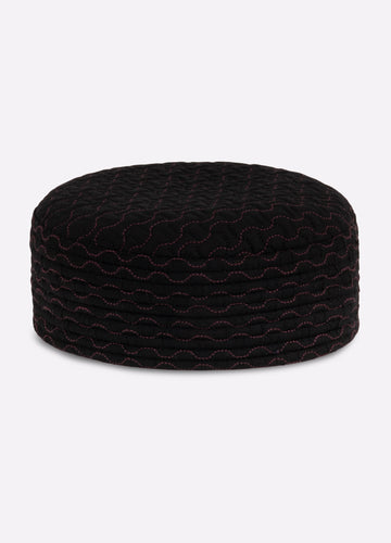 Black Embroidered Men Cap