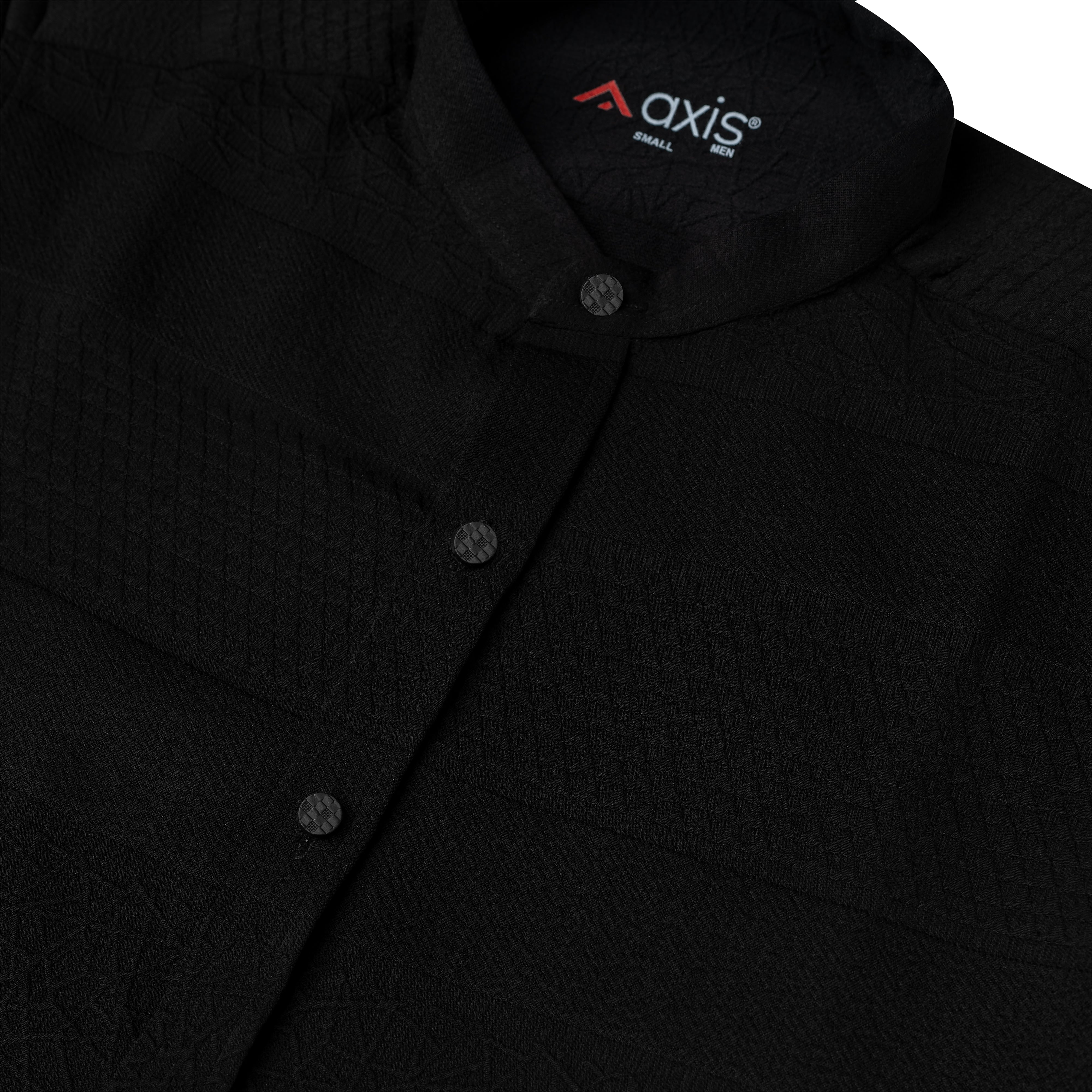 Axis Black Mandarin Collar Shirt