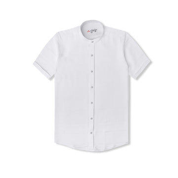 Axis White Mandarin Collar Shirt