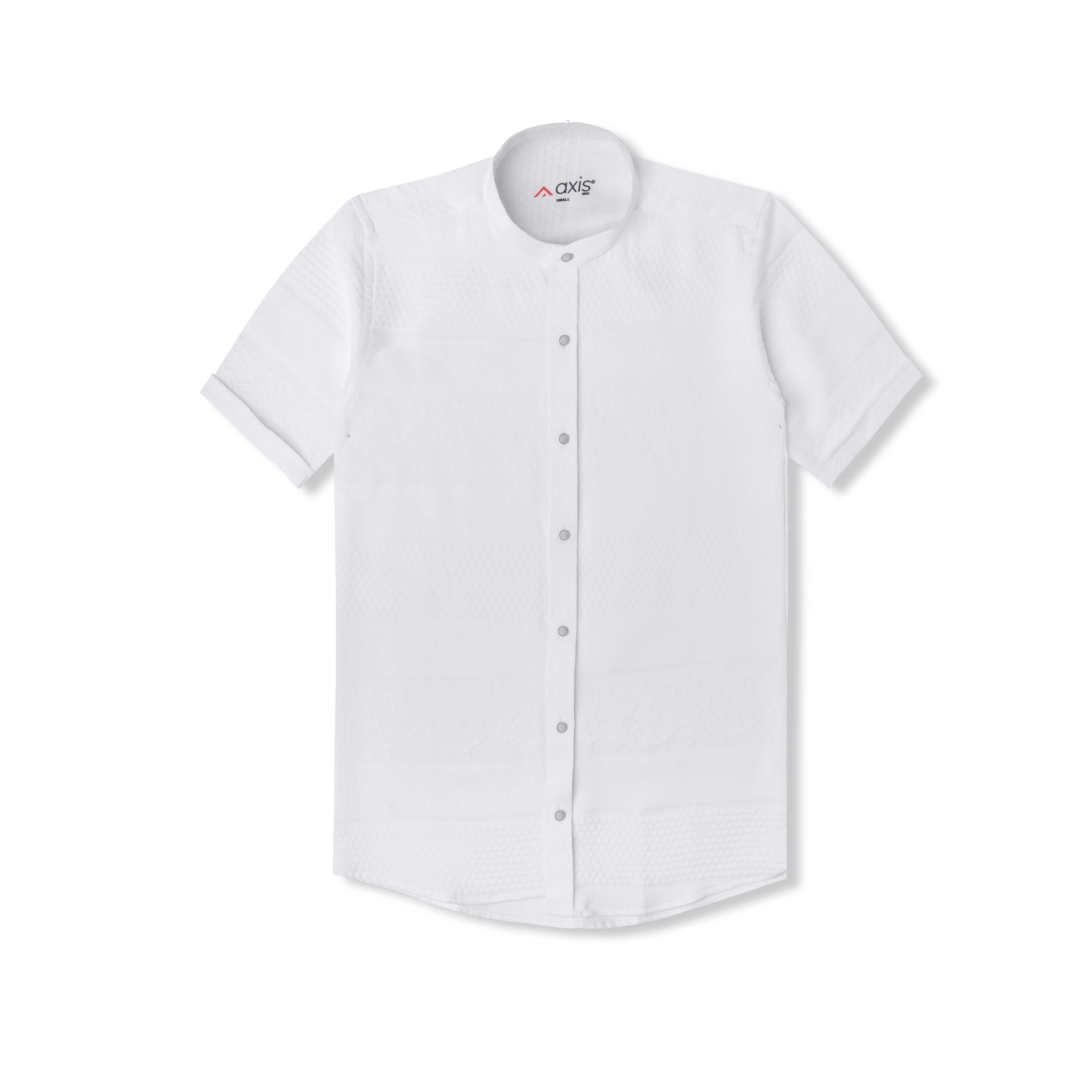 Axis White Mandarin Collar Shirt