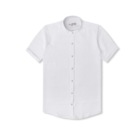 Axis White Mandarin Collar Shirt