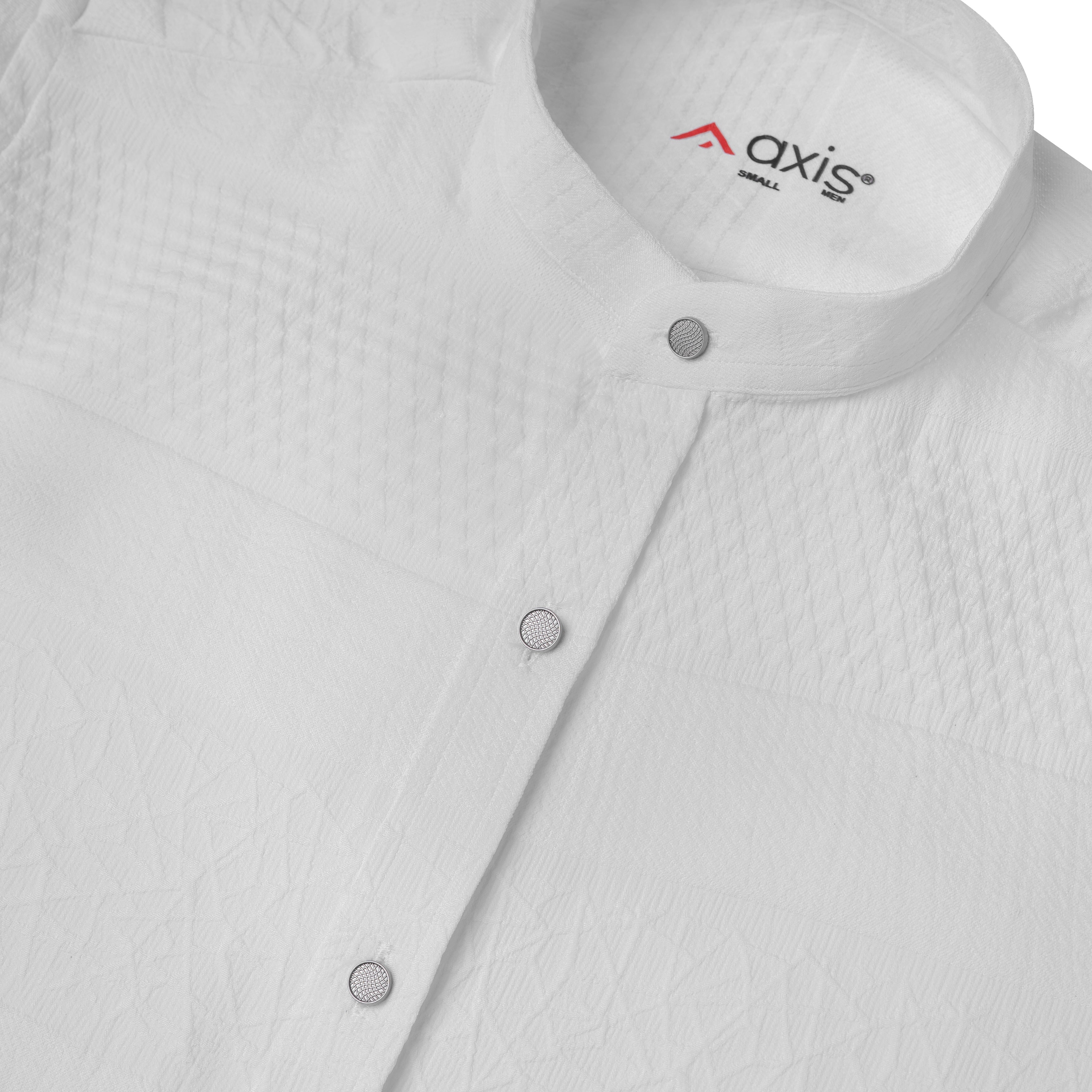 Axis White Mandarin Collar Shirt