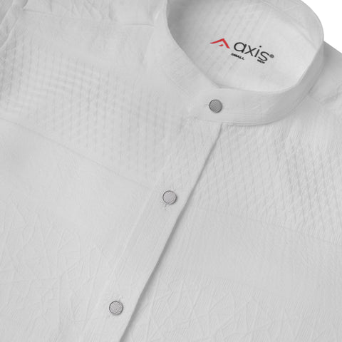Axis White Mandarin Collar Shirt