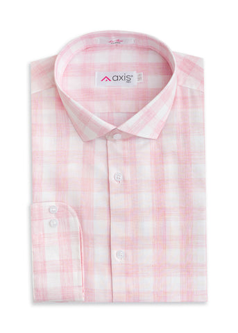 Elegant Pink Check Formal Shirt