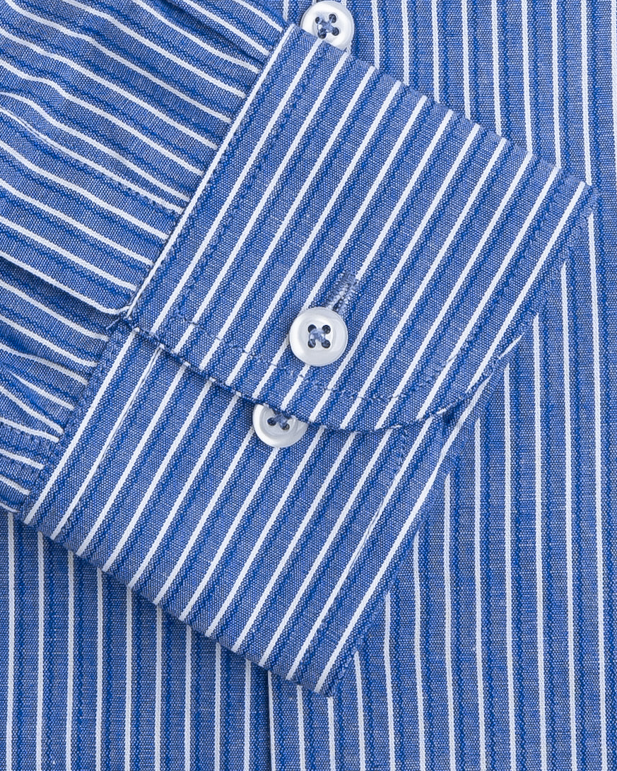 Smart Blue Stripe Business Shirt