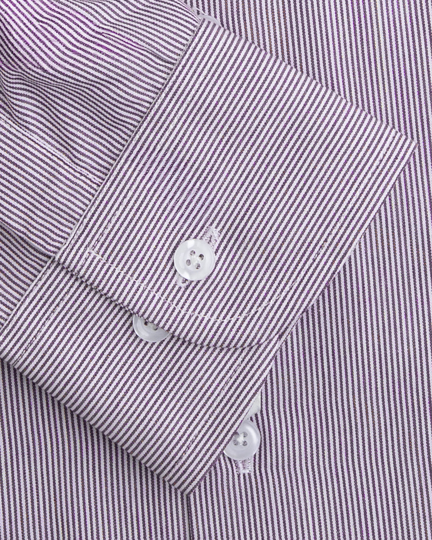 Maroon Micro Stripe Formal Shirt