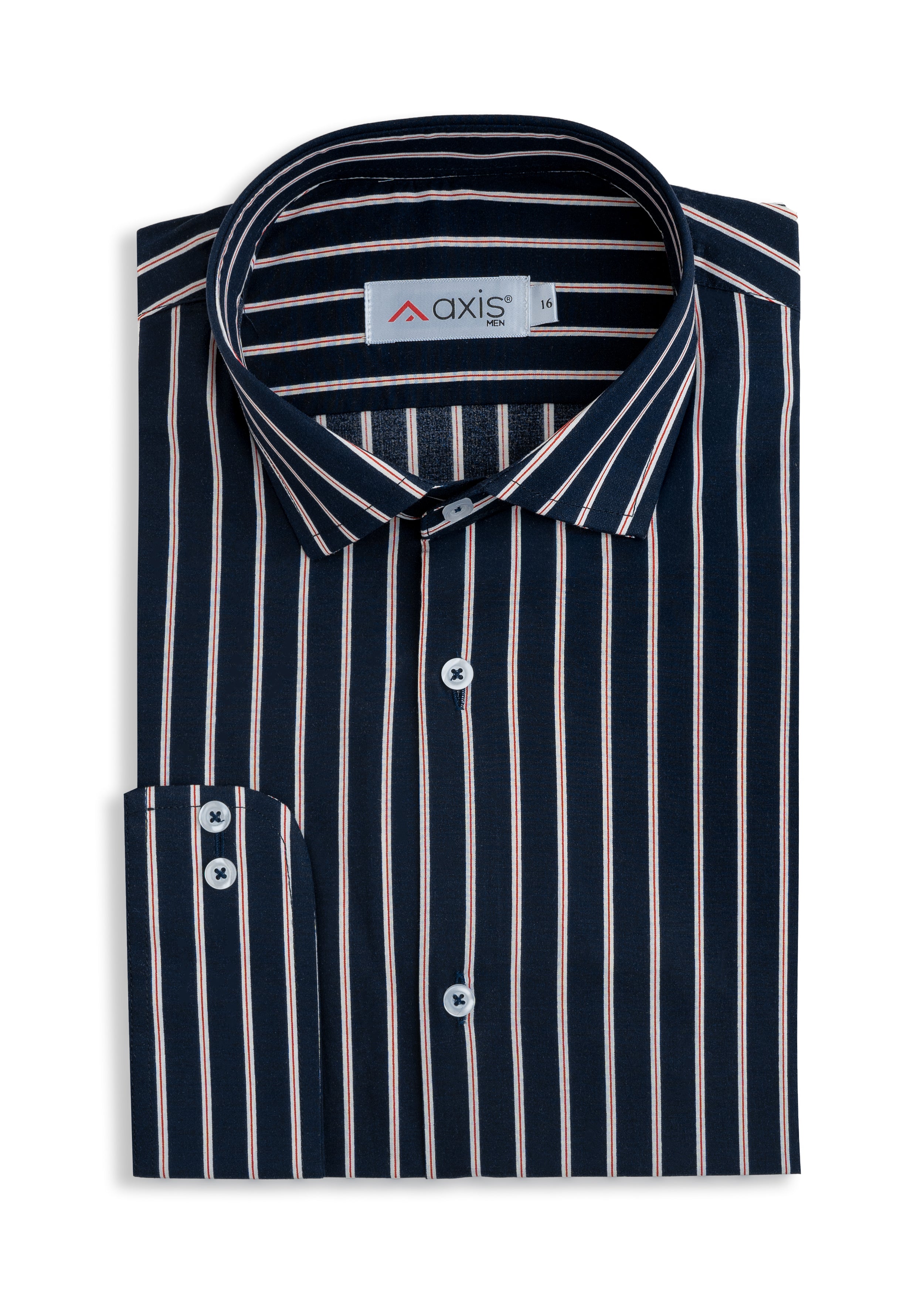 Navy Heritage Striped Formal Shirt