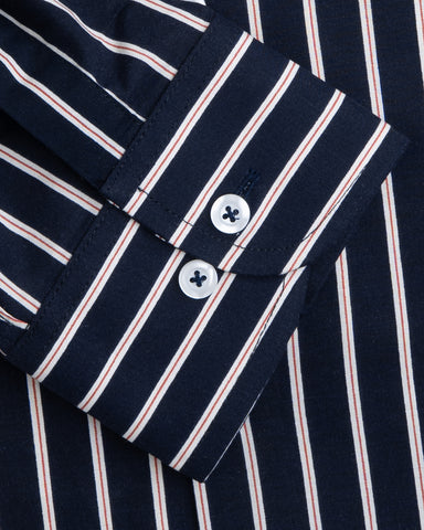 Navy Heritage Striped Formal Shirt