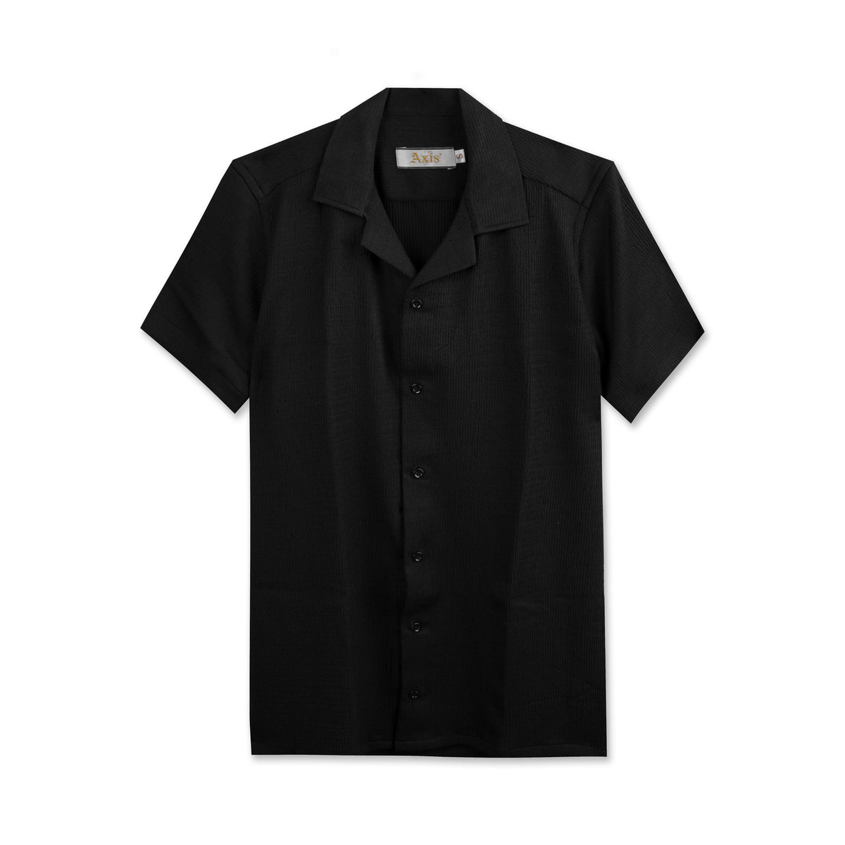 Textured Black Cuban Shirt