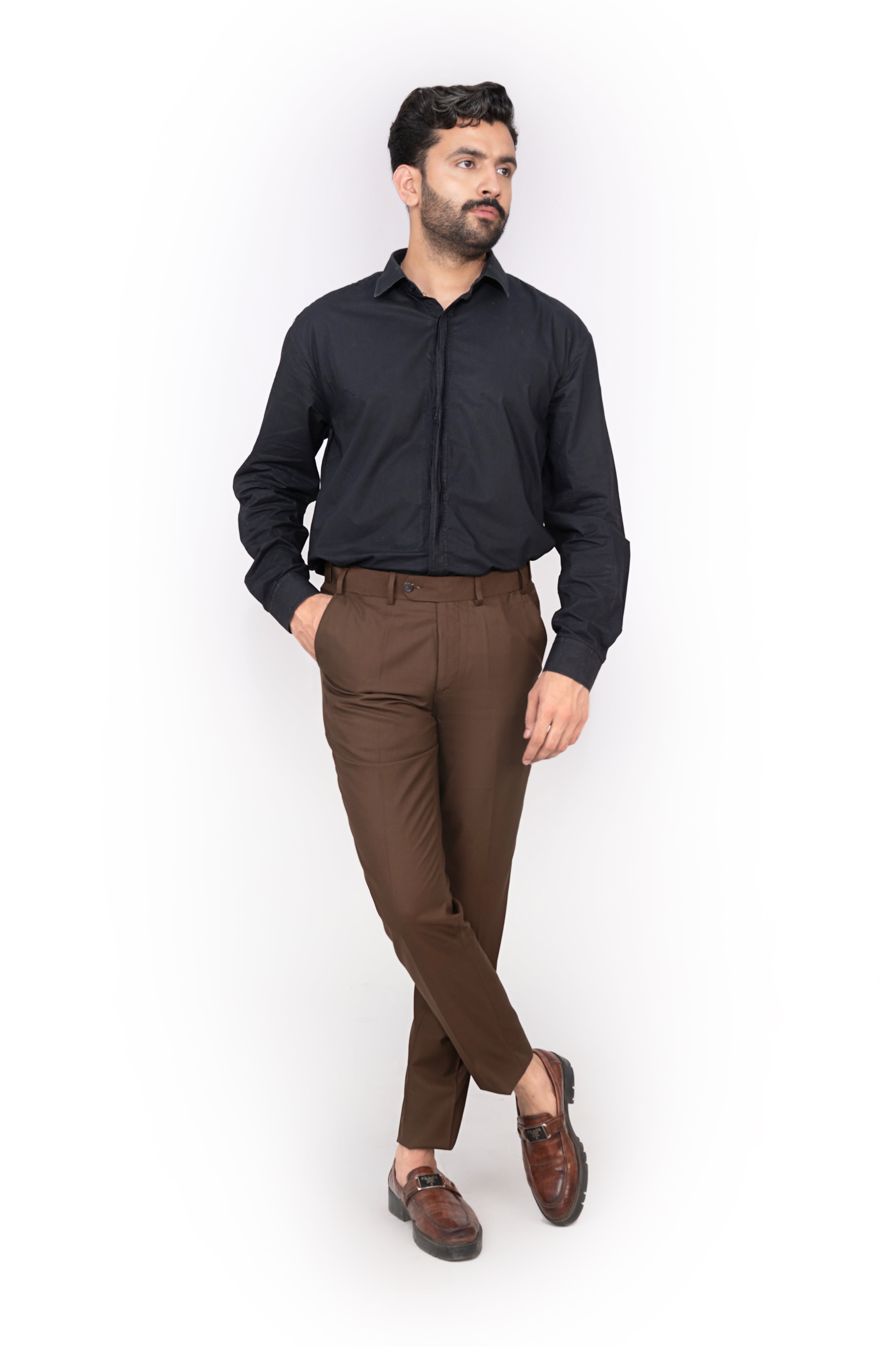 Brown Active Waist Pants