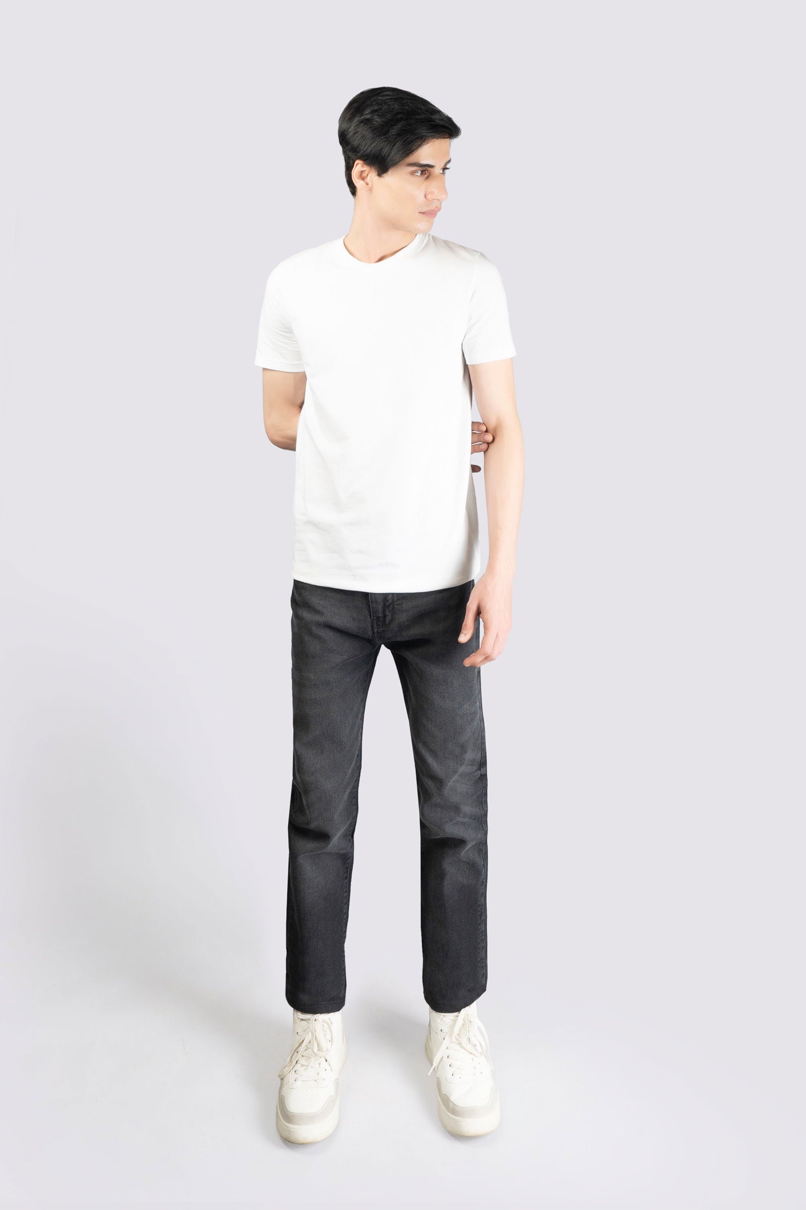 Dark Grey Denim Stretch Jeans - The Axis Clothing