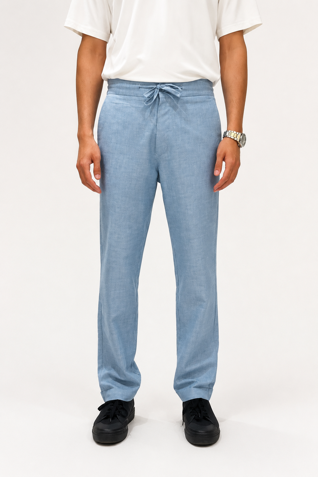 Ice Blue Irish Cotton Trousers