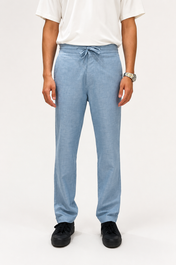 Ice Blue Irish Cotton Trousers