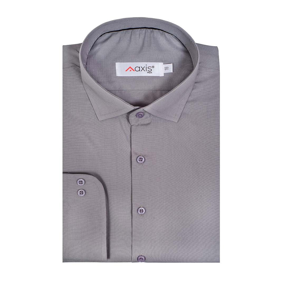 Imported Thai Fabric Grey Color Plain Shirt - The Axis Clothing