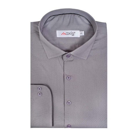 Imported Thai Fabric Grey Color Plain Shirt - The Axis Clothing