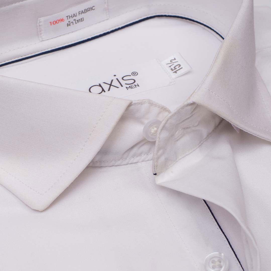 Imported Thai Fabric White Color Plain Shirt - The Axis Clothing