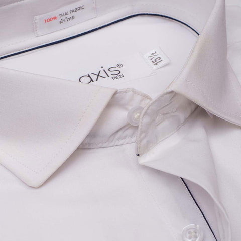 Imported Thai Fabric White Color Plain Shirt - The Axis Clothing