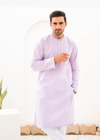 Lavender Embroidered Kurta - The Axis Clothing