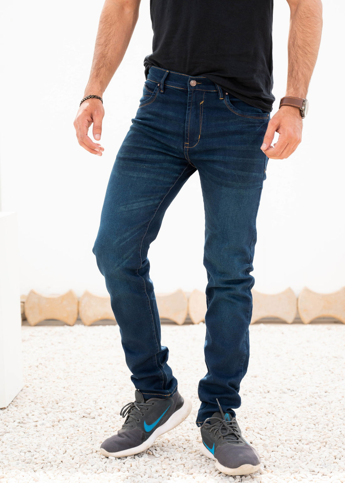 Ocean Blue Power Stretch Jeans - The Axis Clothing