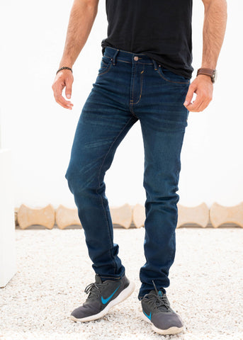 Ocean Blue Power Stretch Jeans - The Axis Clothing