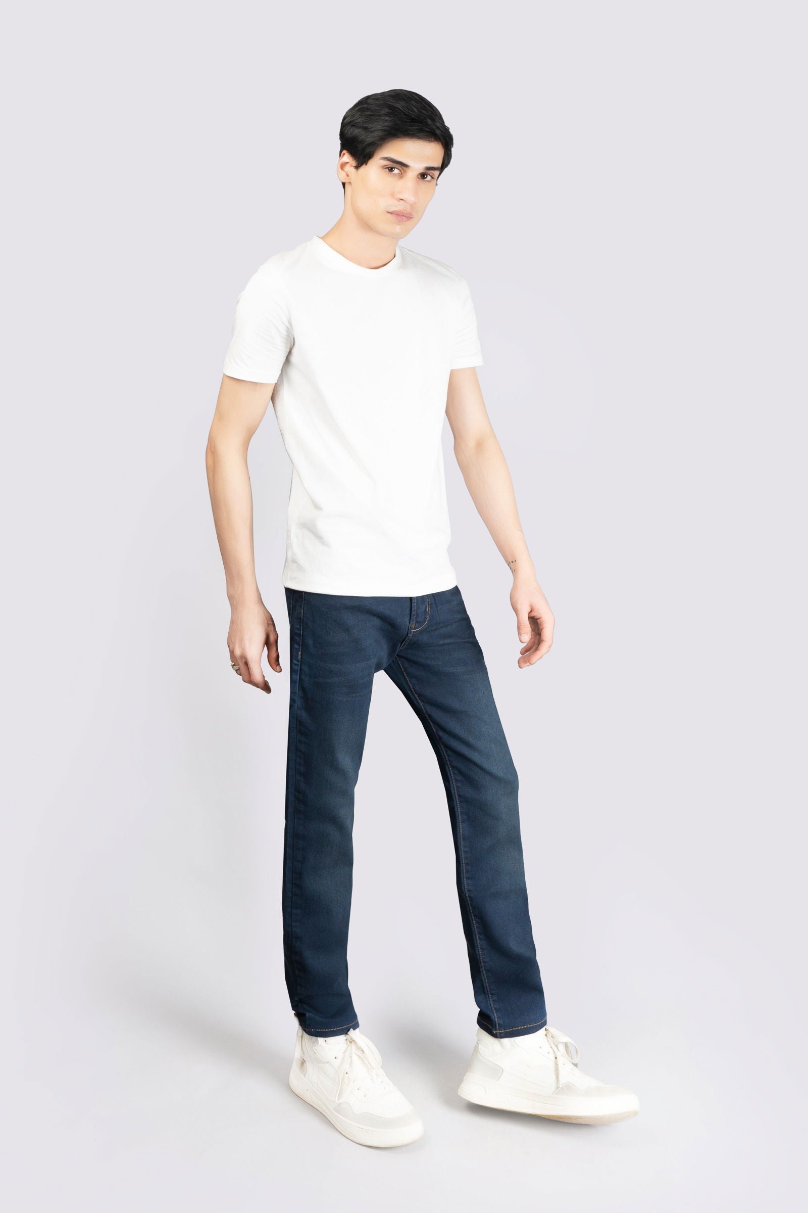 Power Stretch Dark Blue Jeans - The Axis Clothing