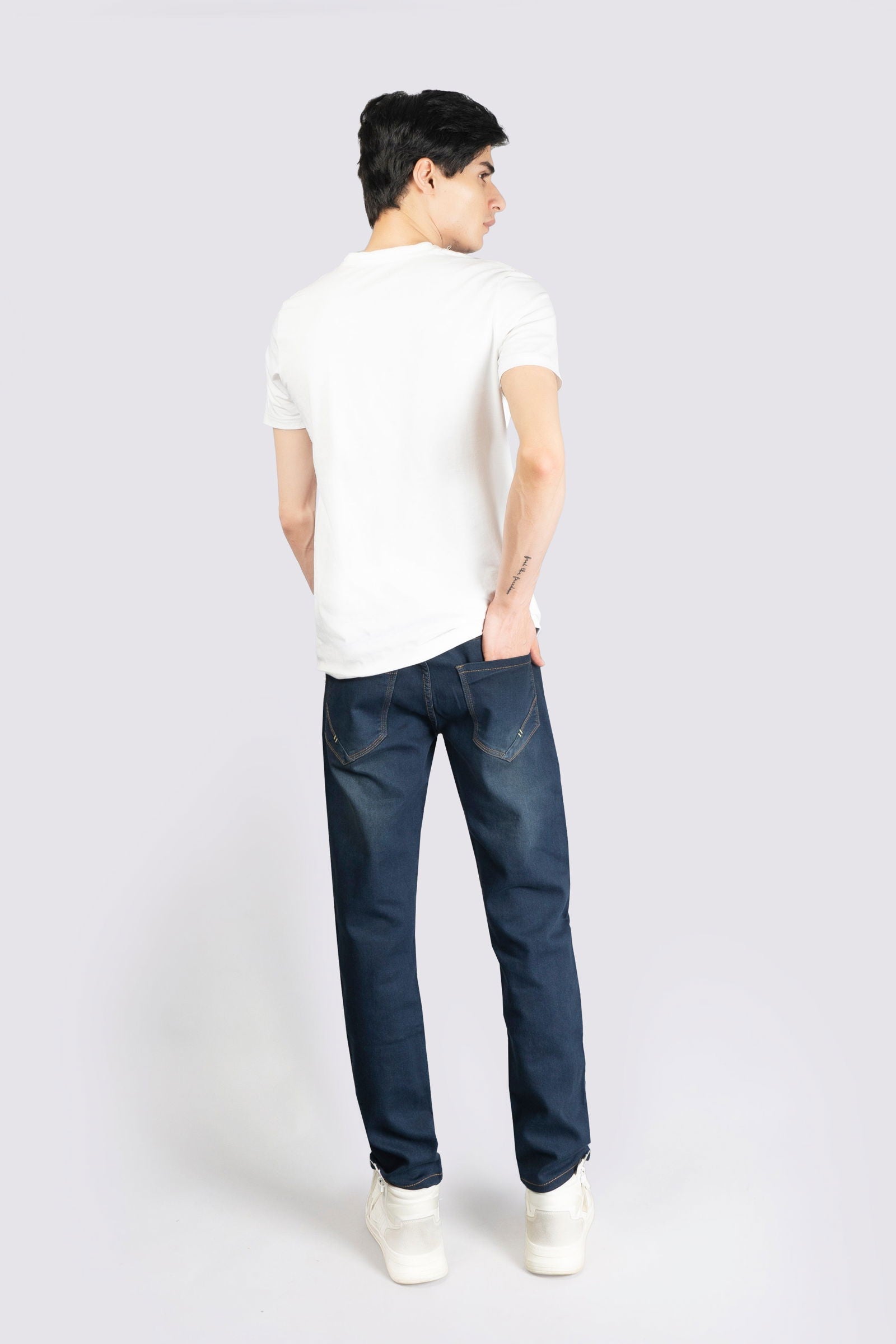 Power Stretch Dark Blue Jeans - The Axis Clothing