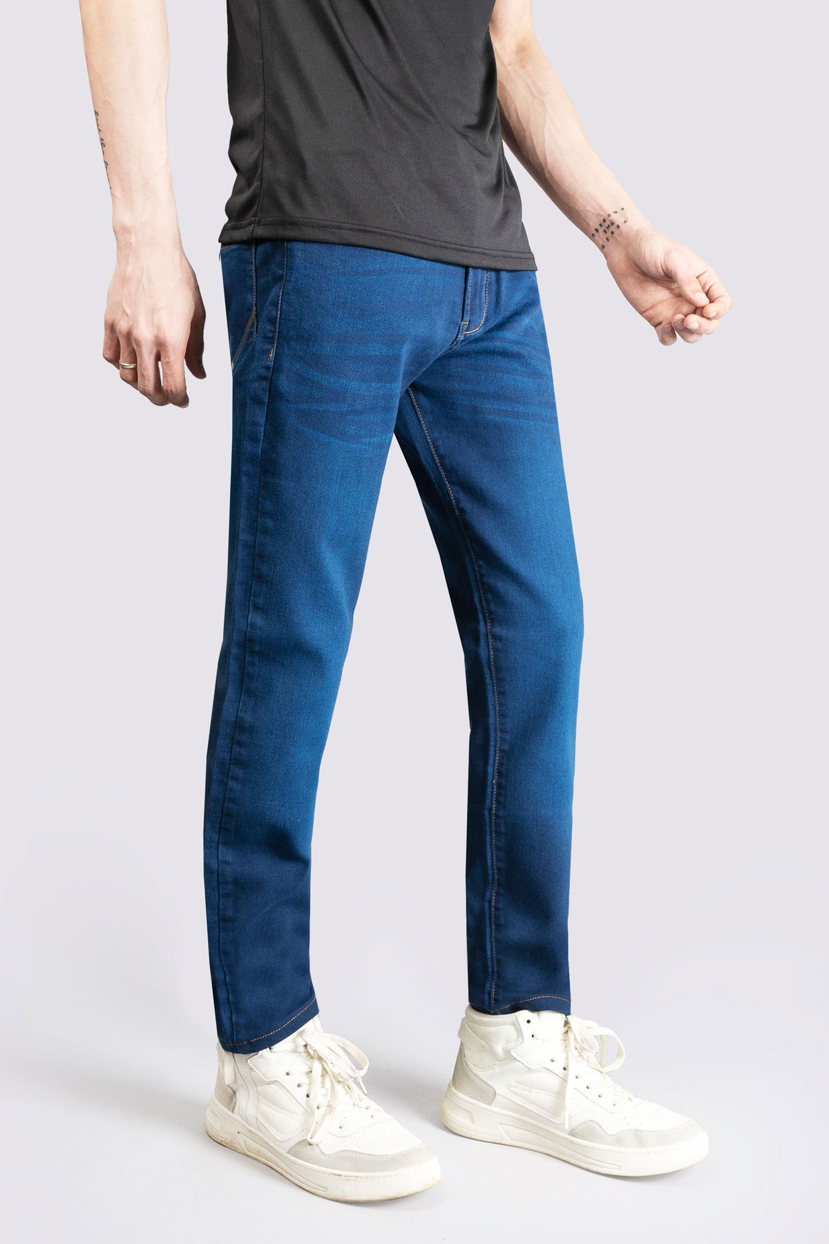 Power Stretch Denim Aqua Blue Jeans - The Axis Clothing