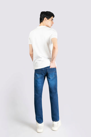 Regular Stretch Denim Dark Blue Jeans - The Axis Clothing