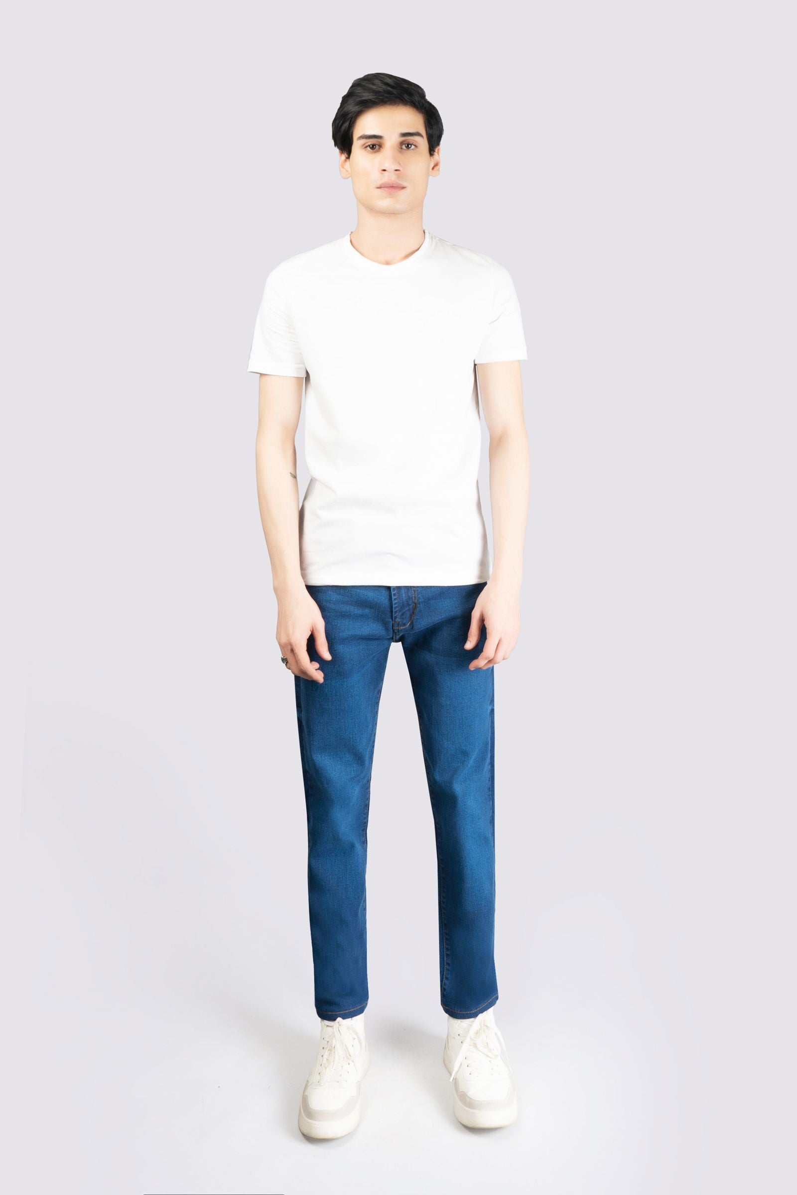 Regular Stretch Denim Dark Blue Jeans - The Axis Clothing