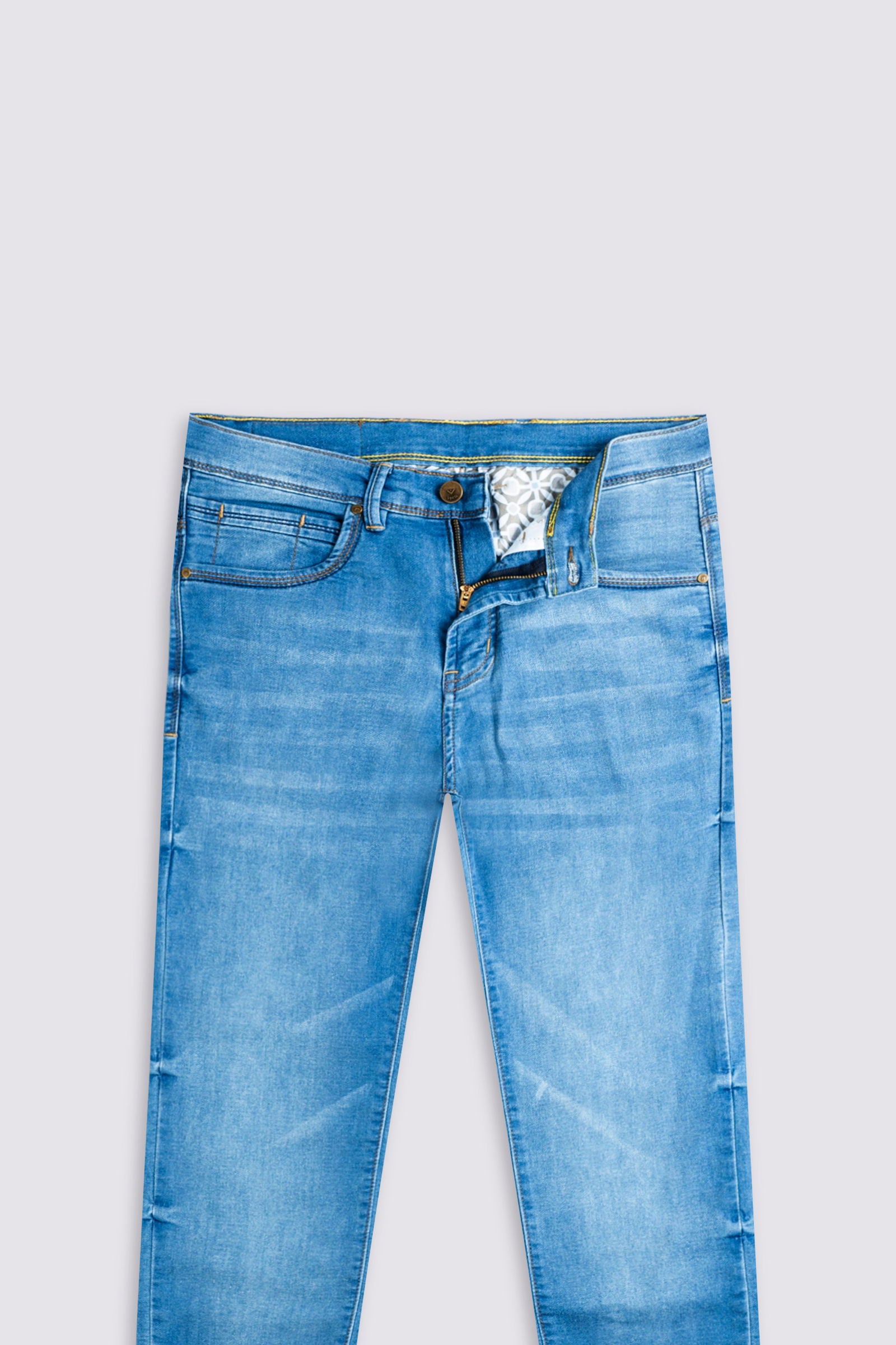 Regular Stretch Denim Periwinkle Blue Jeans - The Axis Clothing
