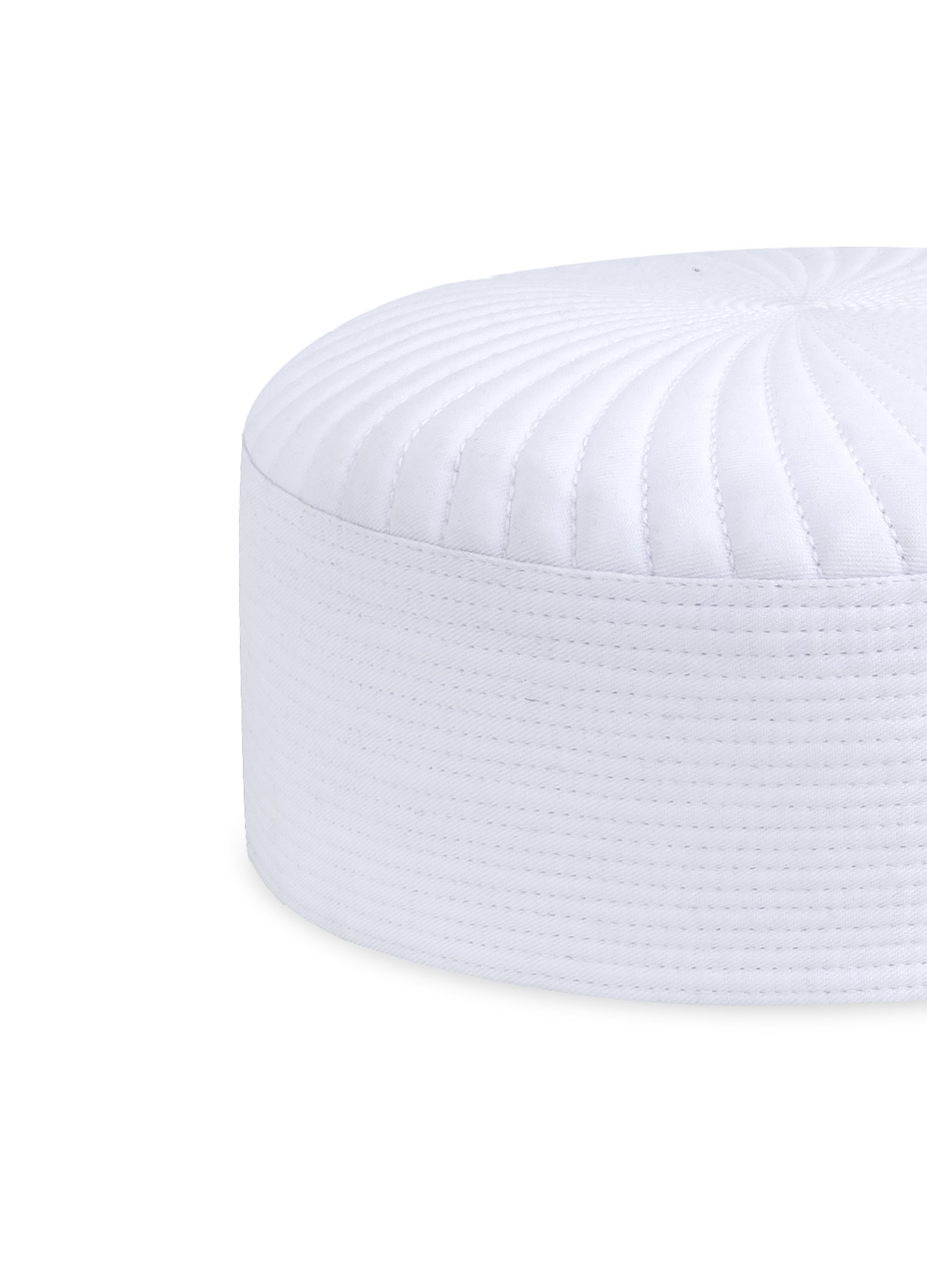 White Blended Men Cap
