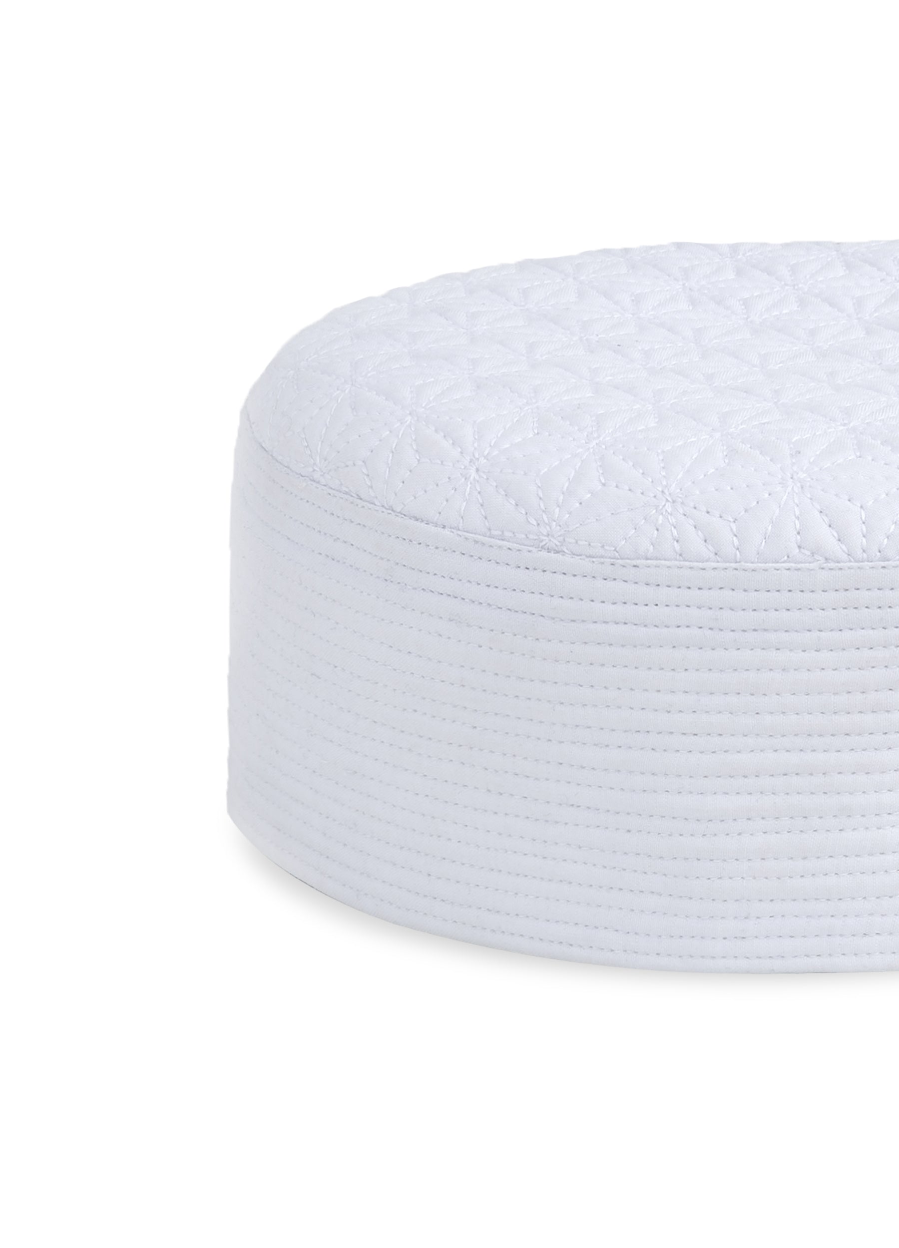 White Blended Men Cap