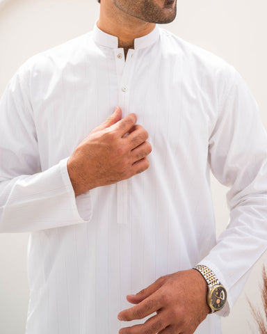White Lining Premium Kurta - The Axis Clothing