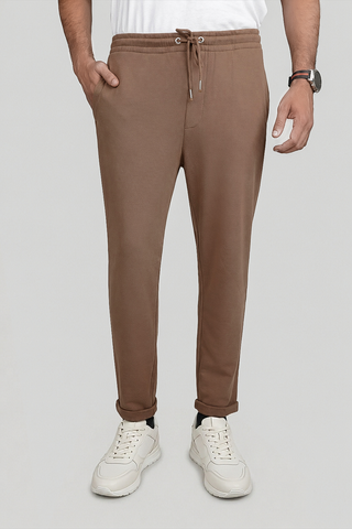 Brown Folded terry trouser