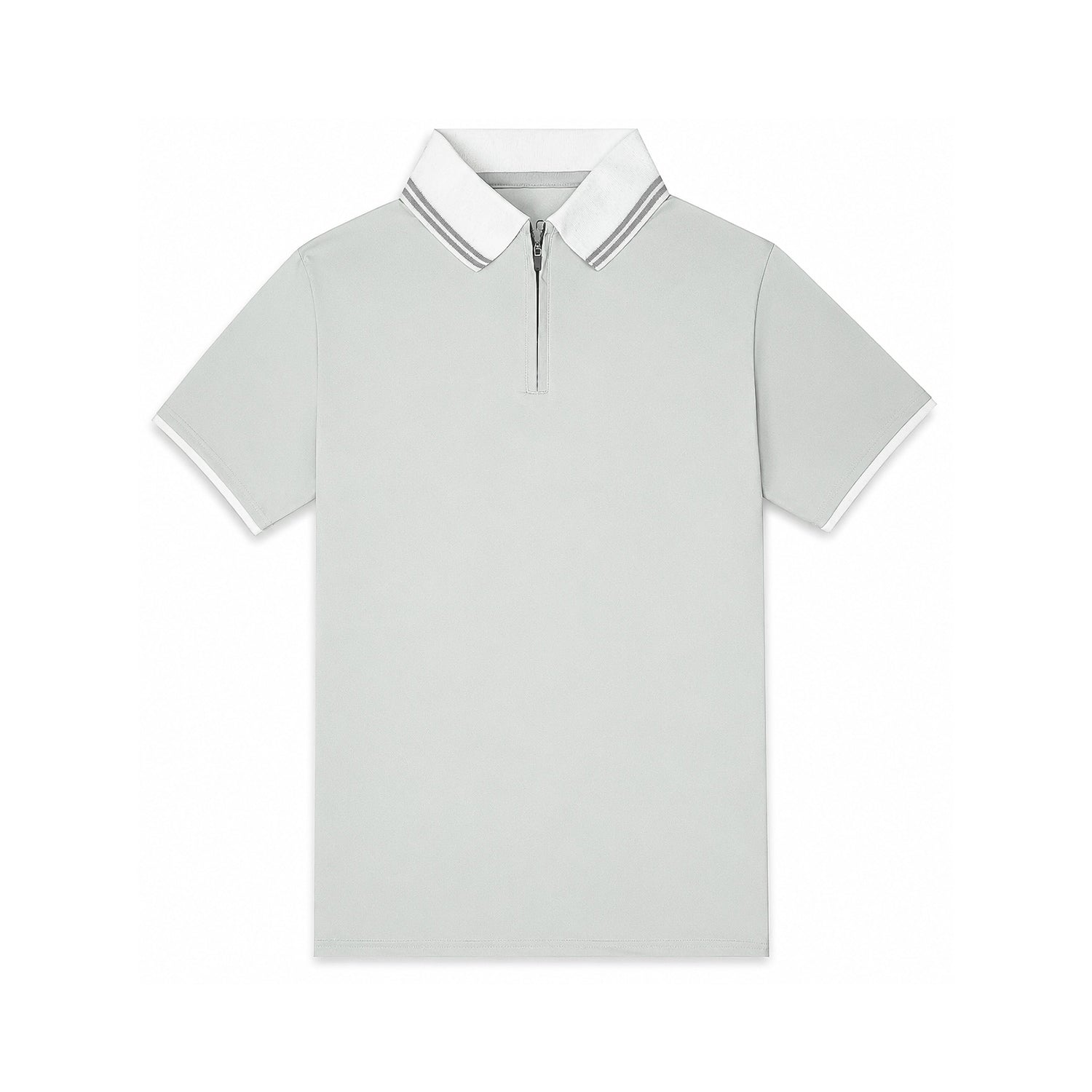 Light Grey Zip Polo T-Shirt