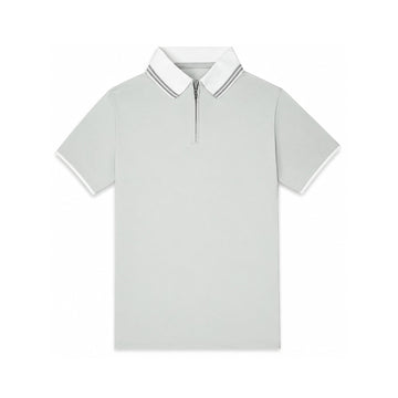 Light Grey Zip Polo T-Shirt