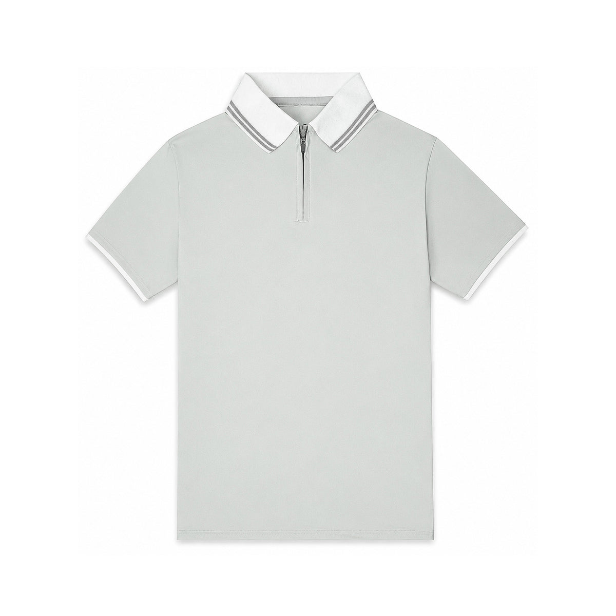 Light Grey Zip Polo T-Shirt