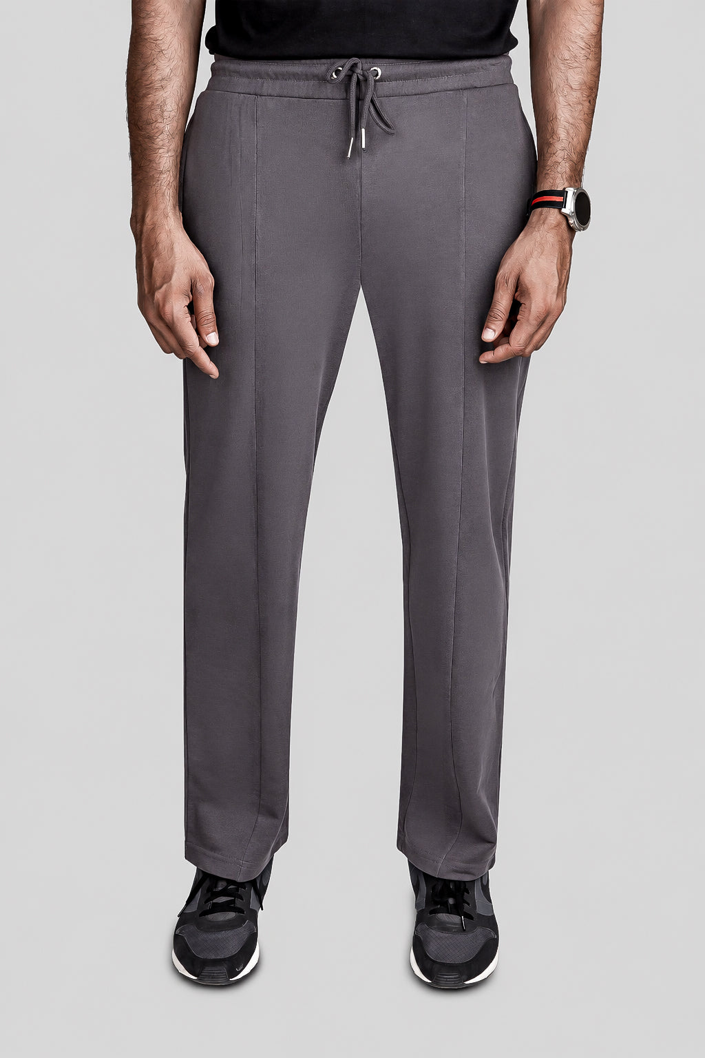 Ash Grey Pinstripe Terry Trousers