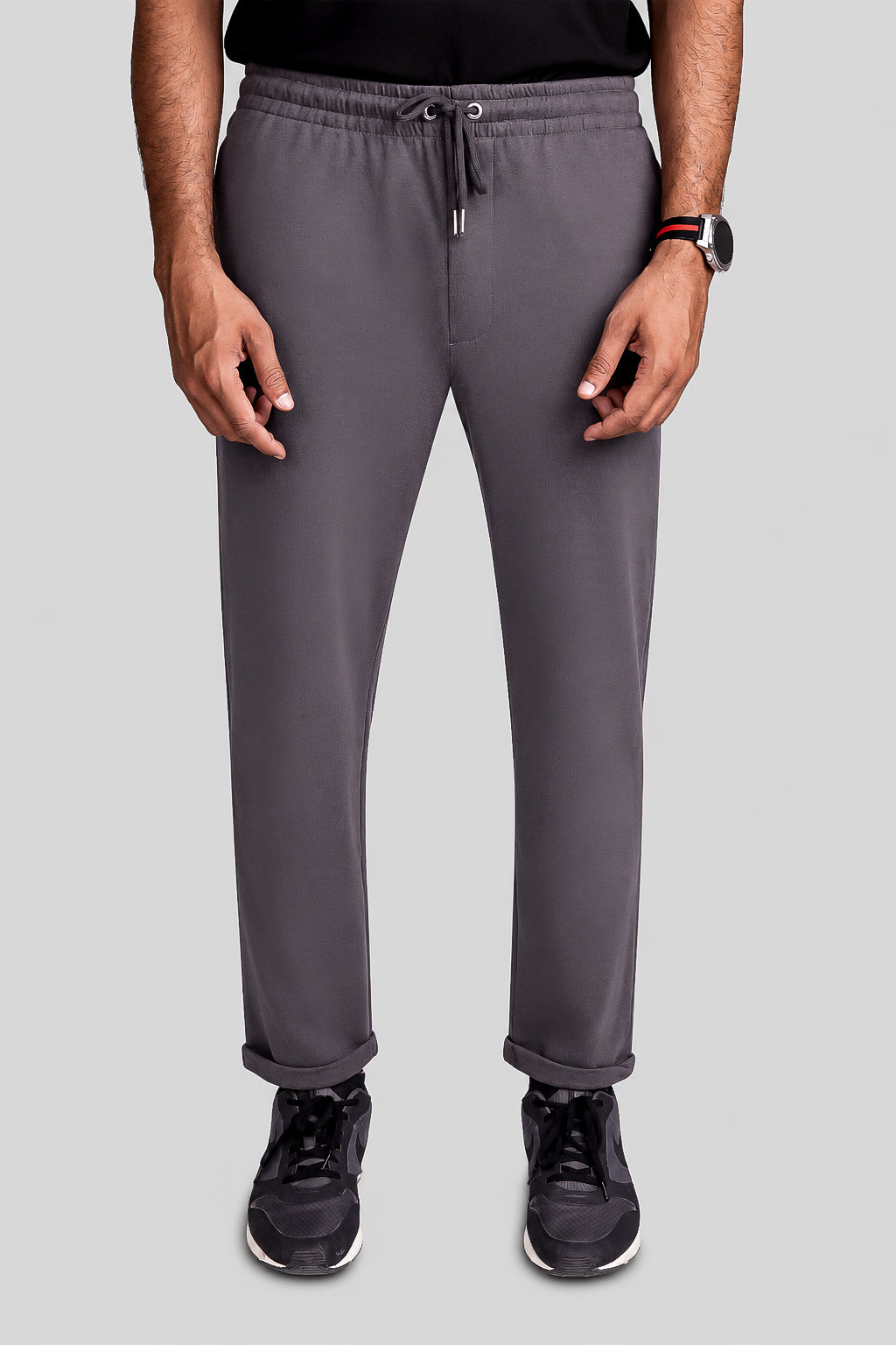 Ash Grey Folded Terry Trousers
