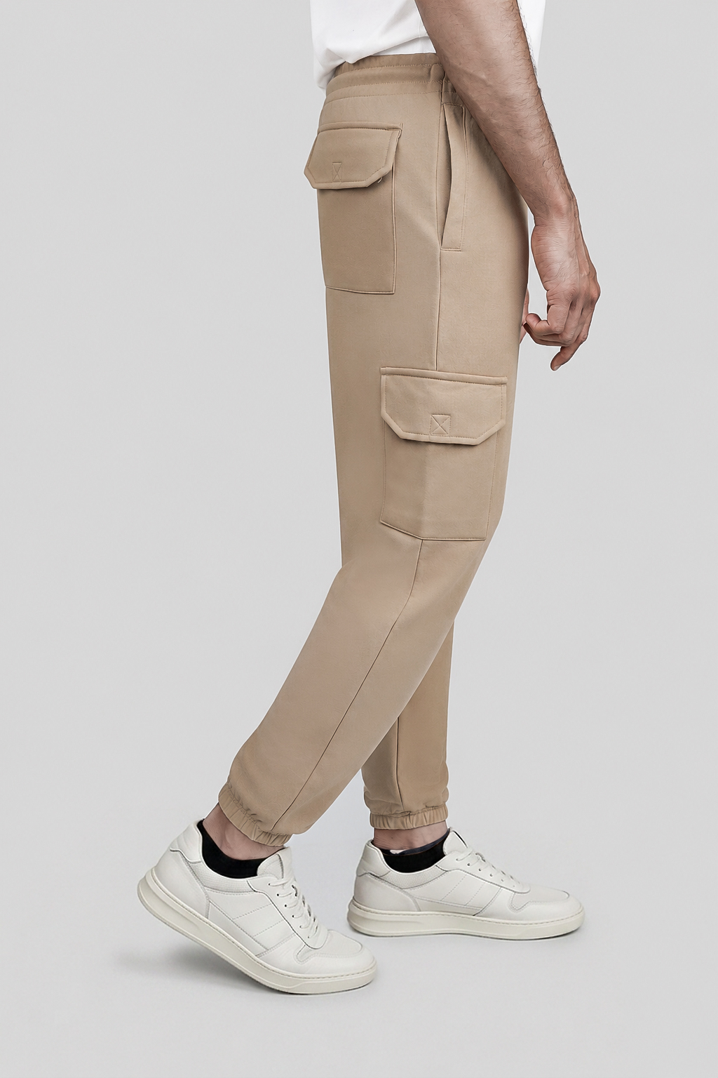 Sand Beige Terry Pocket Trousers