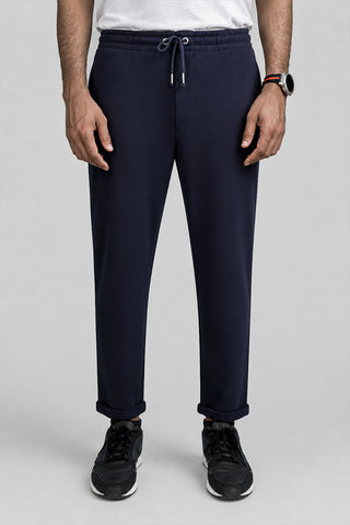 Navy Blue Folded Terry Trousers
