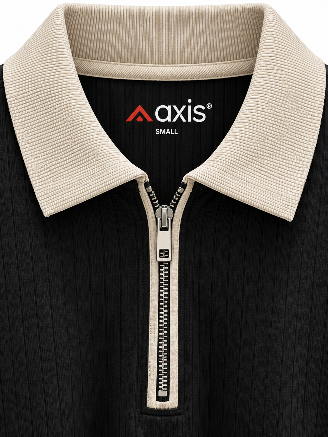Black Long Sleeve Zipper Polo