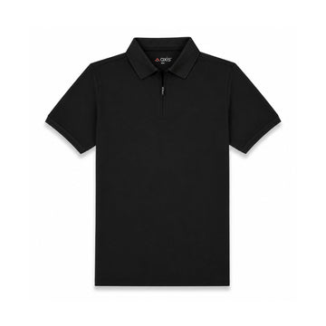 Midnight black cool dry fit zip polo