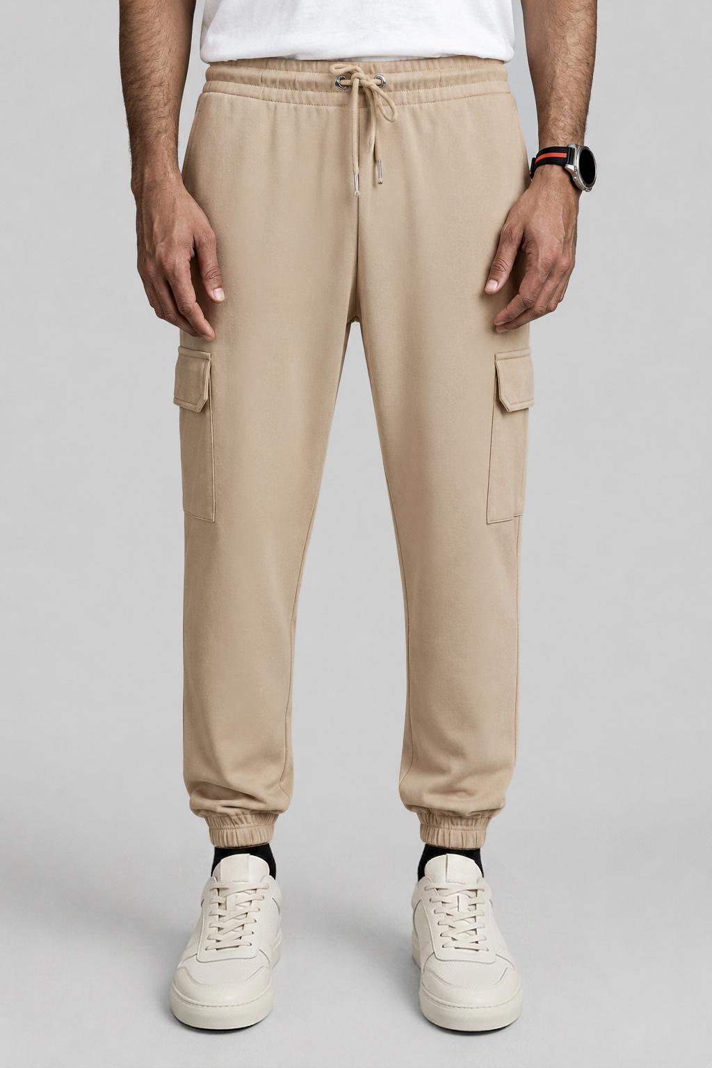 Sand Beige Terry Pocket Trousers